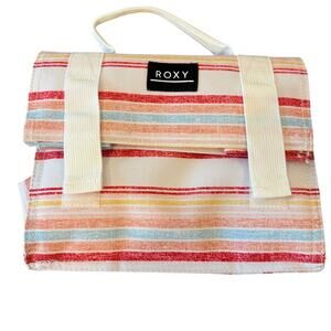 ROXY Striped Insulated Soft Foldable Lunch box Cooler Bag